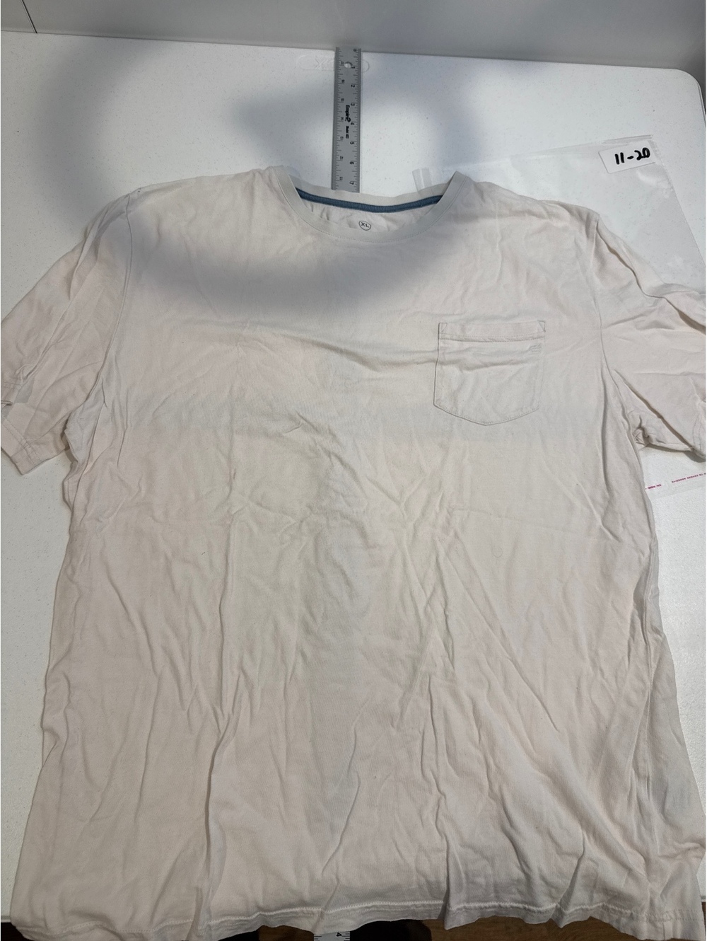 FREE FLY POCKET TEE CREAM BEIGE SIZE XL 11-20